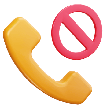 3D Icon Call Action Blocked Alert png