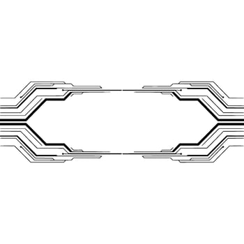 Futuristic Circuit Board Frame On Grayscale Background vector
