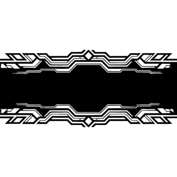 Abstract Tech Frame Black White Geometric For Titles, Backgrounds vector