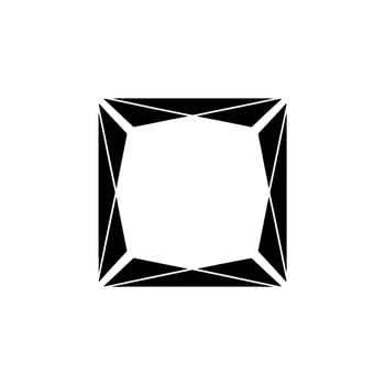 Geometric Square Frame In Black And White, Minimalist vector