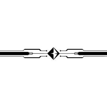 Minimalist Geometric Tech , Black White, Abstract Circuitry. vector