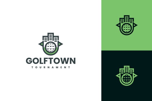 city golf logo design vector