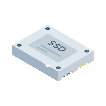Well crafted isometric icon of ssd data drive vector