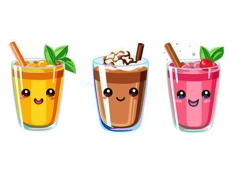 Summer drinks or Bubble tea cup design collection, Pearl milk tea, Yummy drinks, milkshake and soft drinks kawaii style banner vector