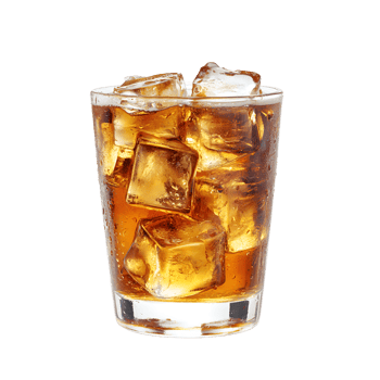 Refreshing Iced Drink in a Glass with Ice Cubes png