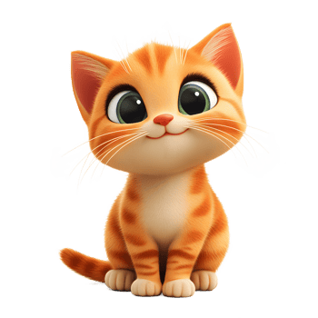 Adorable Cartoon Cat, Perfect for Children's Products png