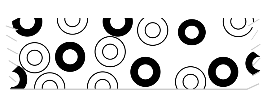 Minimalist doodle style decorative tape for journals with cute circle png