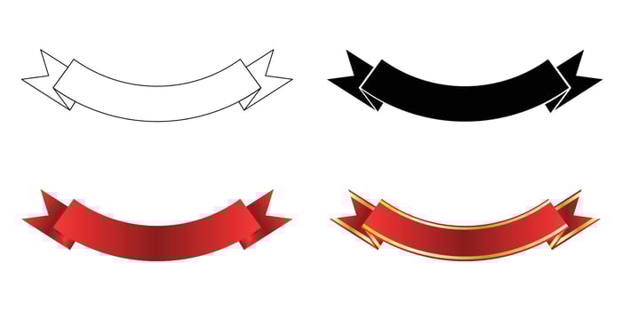 Ribbon design in various style vector