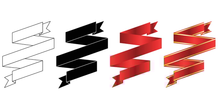 retro ribbon design vector