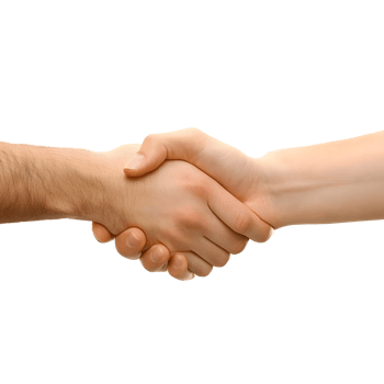 Two hands shaking, symbolizing agreement and partnership. png