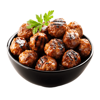 Delicious Grilled Meatballs in a Bowl png