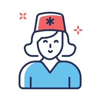Grab this easy to use line icon of nurse character vector