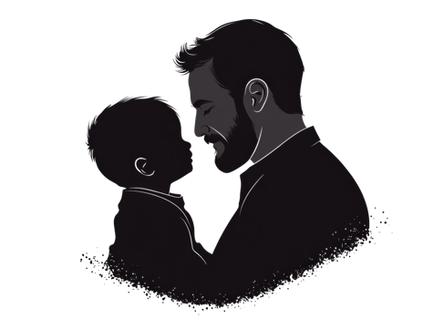 Bonding moments between father and child during tender interaction png