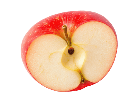 Fresh cut red apple showcasing vibrant color and healthy texture png