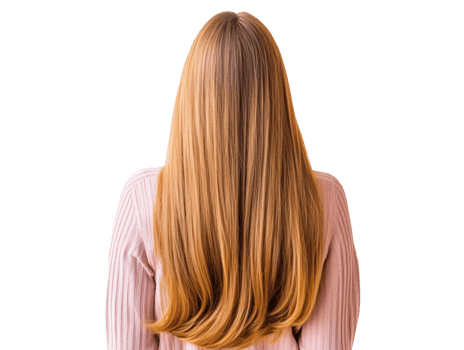 Beautiful long hair styled with natural shine and smooth texture png