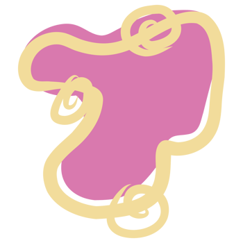 a pink and yellow heart with a snake on it png
