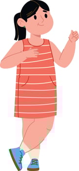 Girl in Striped Dress vector