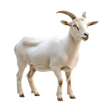 Detailed Illustration of a Majestic White Goat png