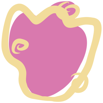 a pink heart with a yellow swirl on it png