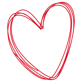 heart shape with red lines on transparent background png