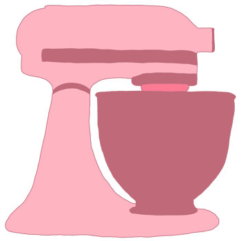 a pink mixer on a transparent background png