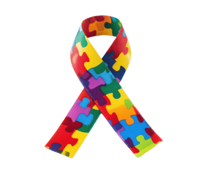 Colorful autism awareness ribbon for advocacy and support initiatives png