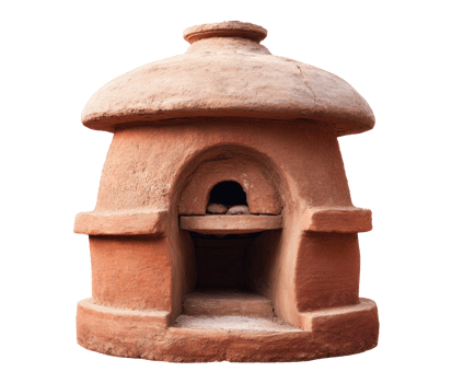 Traditional clay oven for baking bread in rural community png