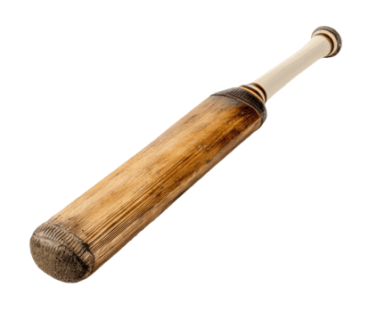 Vintage wooden baseball bat with intricate design png
