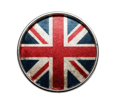 Vintage United Kingdom flag badge for patriotic display or decoration png