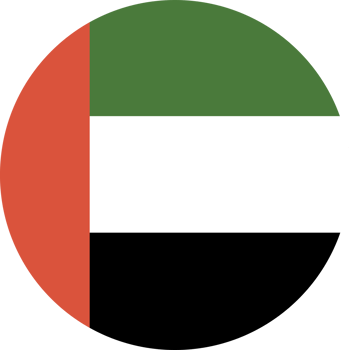 United Arab Emirates round flag. National flag of UAE. Circle flag of United Arab Emirates. png