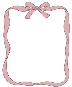 A pink ribbon around a square frame png