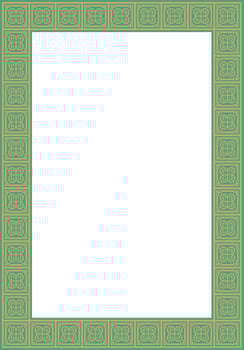 square European gold with green ornament. Rectangular pattern, circle, ring of the Middle Ages. Revival border. Decorations of palace and church vector