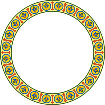 color round classic byzantine ornament. Circle, ring, border, Ancient Greece, Eastern Roman Empire frame. Decoration Russian Church vector