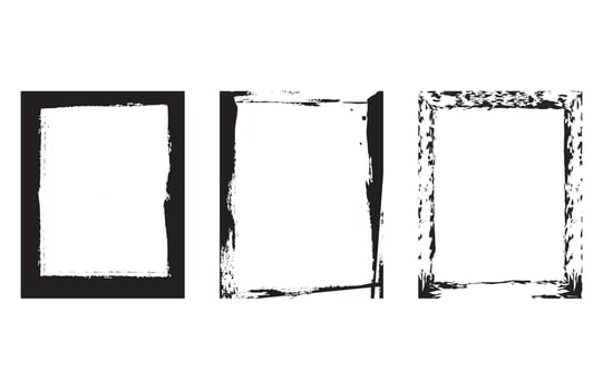 Grunge Ink Border Three Frames vector