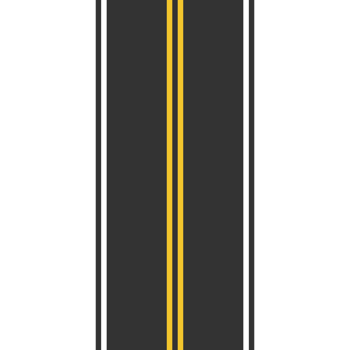 Two-way road with solid yellow center line and white side lines png