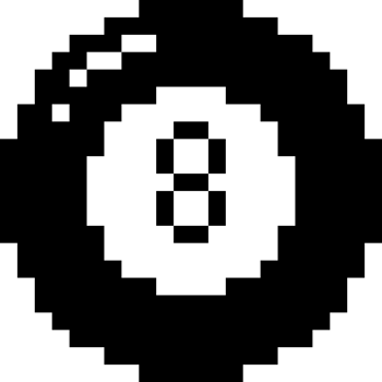 Pixel art black snooker ball number 8. Snooker ball png