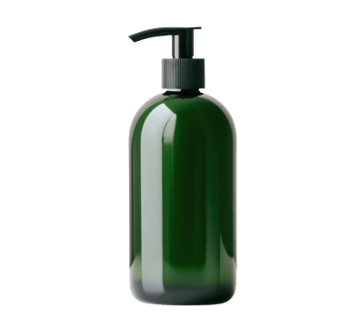 Green pump bottle for personal care and beauty products png
