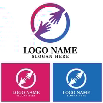 Diversity hand team work help logo icon illustration vector