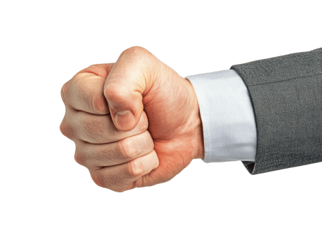 Determination and strength symbolized by a clenched fist png