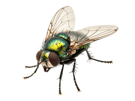 Colorful fly with shimmering wings and intricate details png