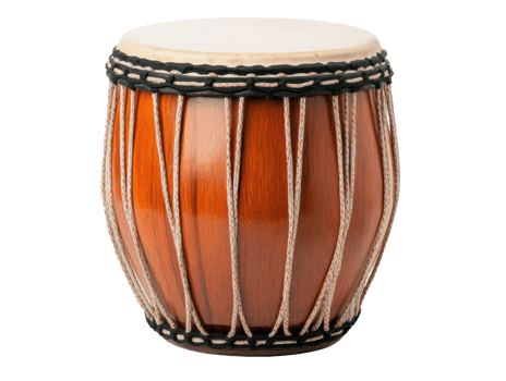 Handcrafted drum for music performance and cultural expression png