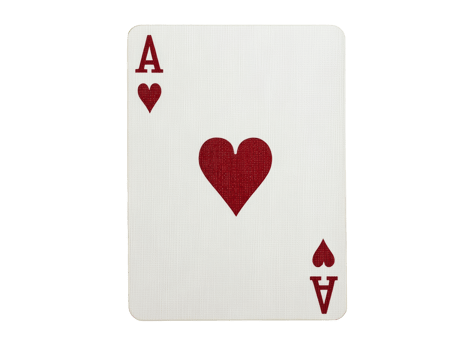Playing card featuring ace of hearts in a simple design png
