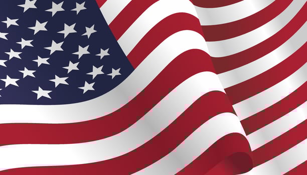 Realistic American Flag Illustration with Gentle Waves vector