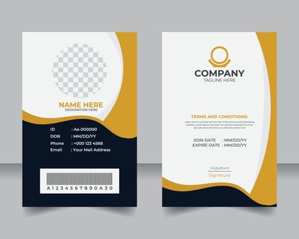 Trendy and modern employee ID template design, Professional ID card layout for business staff. vector