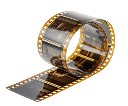 Film reel showcasing vintage photography for nostalgic appeal png