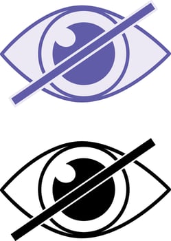 Blindness Icons. Illustration. Totally Blind, Human Eye. Disease, Medicine. Disability Concept vector