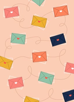 Valentines day love letter element illustration vector