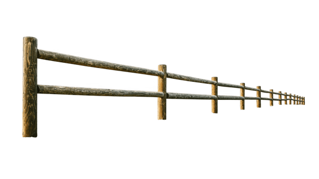 Wooden fence creating boundary with transparent background png