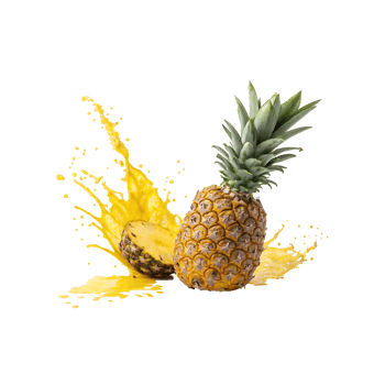 Fresh pineapple with juice splash png