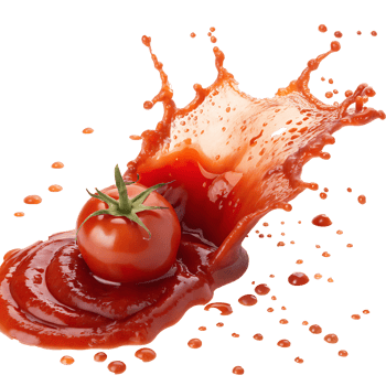 Tomato Ketchup Splash on transparent background. png